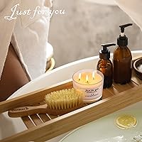 Vista 7 de Tarros de vela de 18 onzas, paquete de 6 frascos vacíos de vidrio transparente con 3 mechas para hacer velas con tapas de bambú y etiquetas