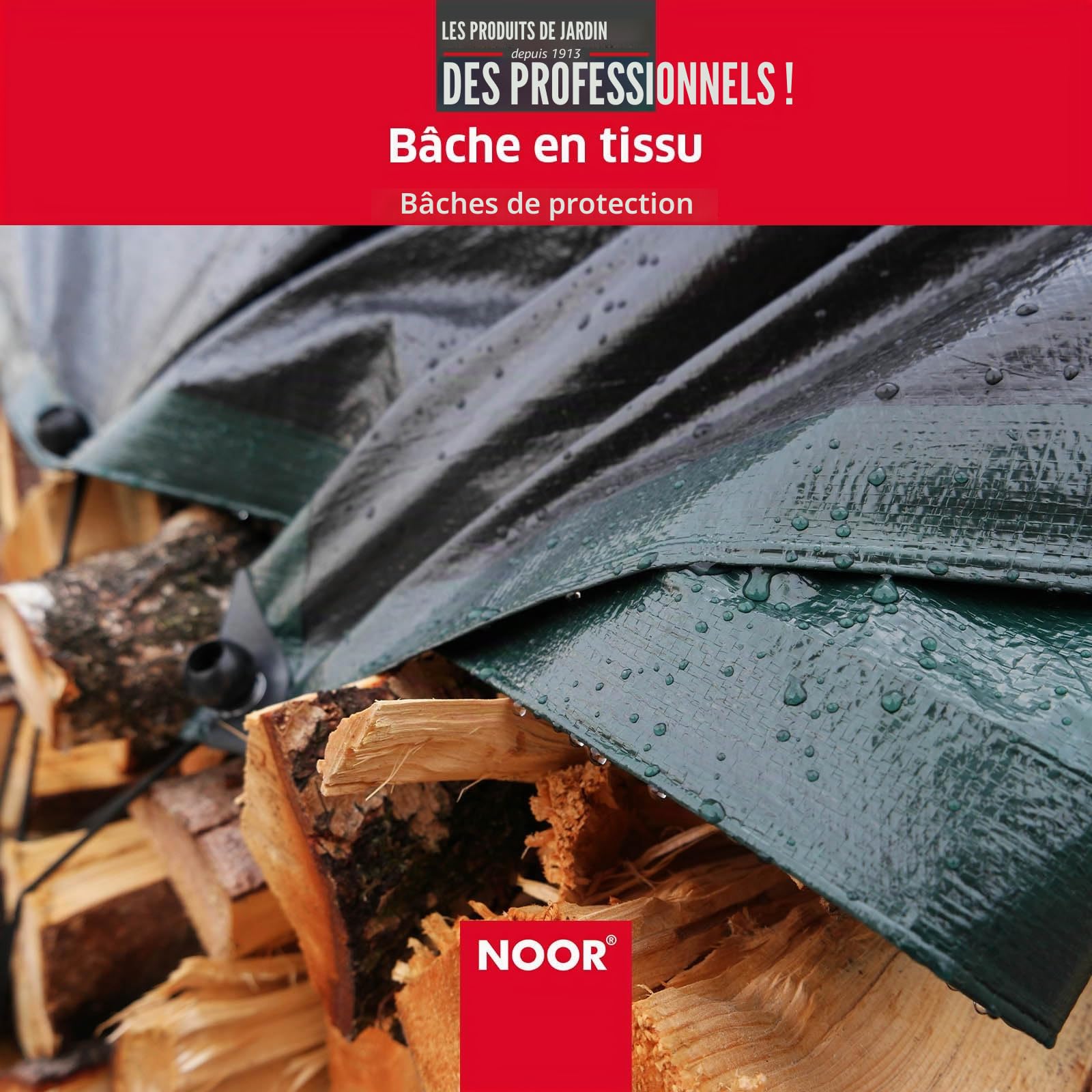 NOOR Bâche de Couverture Super - 200g/m² - 3x7 m - Blanc - Bâche Tout Usage pour Protection Contre Les intempéries - Idéale pour Le Jardin - stabilisée UV, enduite des Deux côtés, imperméable