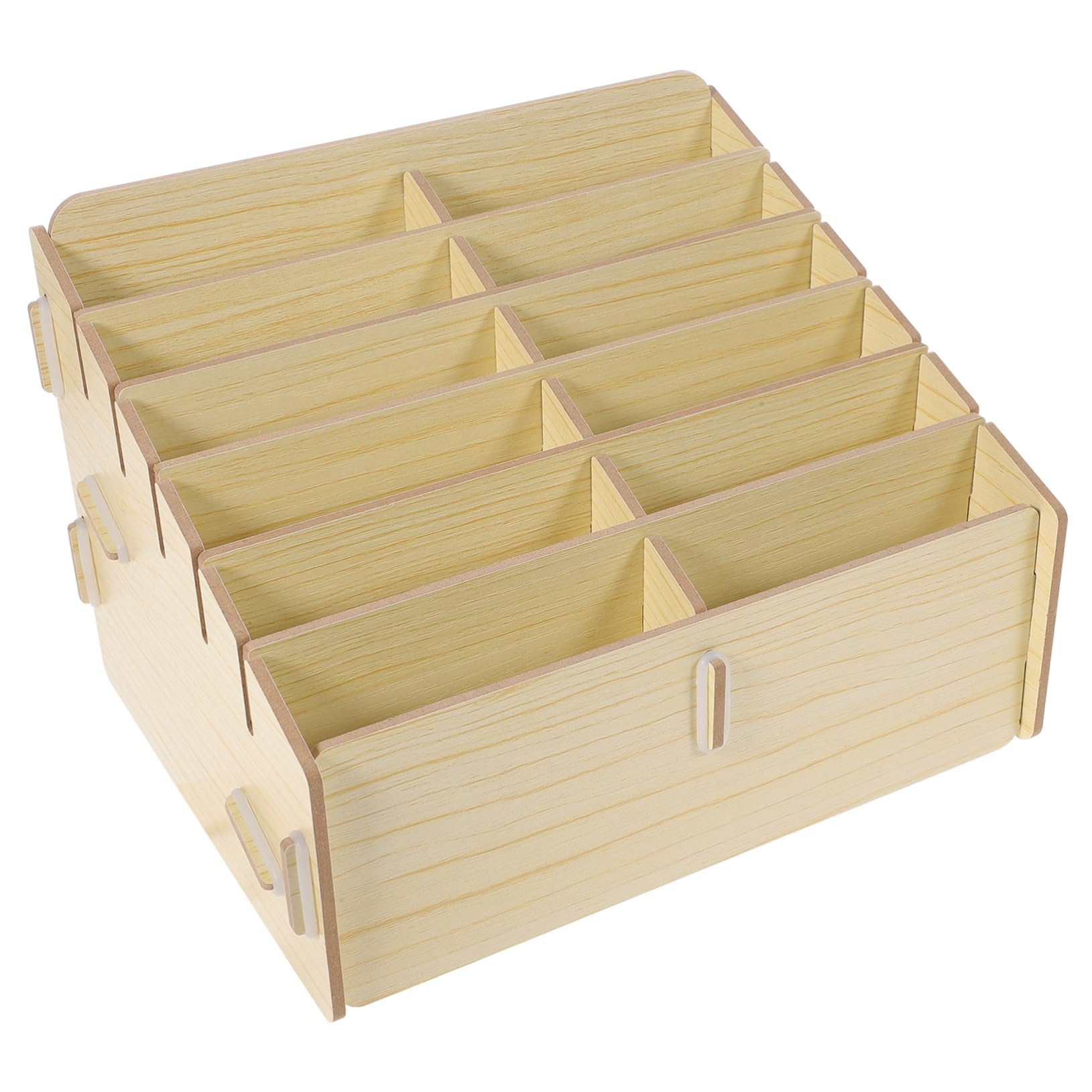 Hohopeti Caja Organizadora de Madera Múltiples Compartimentos para Almacenamiento de Cartas de Juego y Objetos Pequeños, Fácil de Transportar y Gran Capacidad