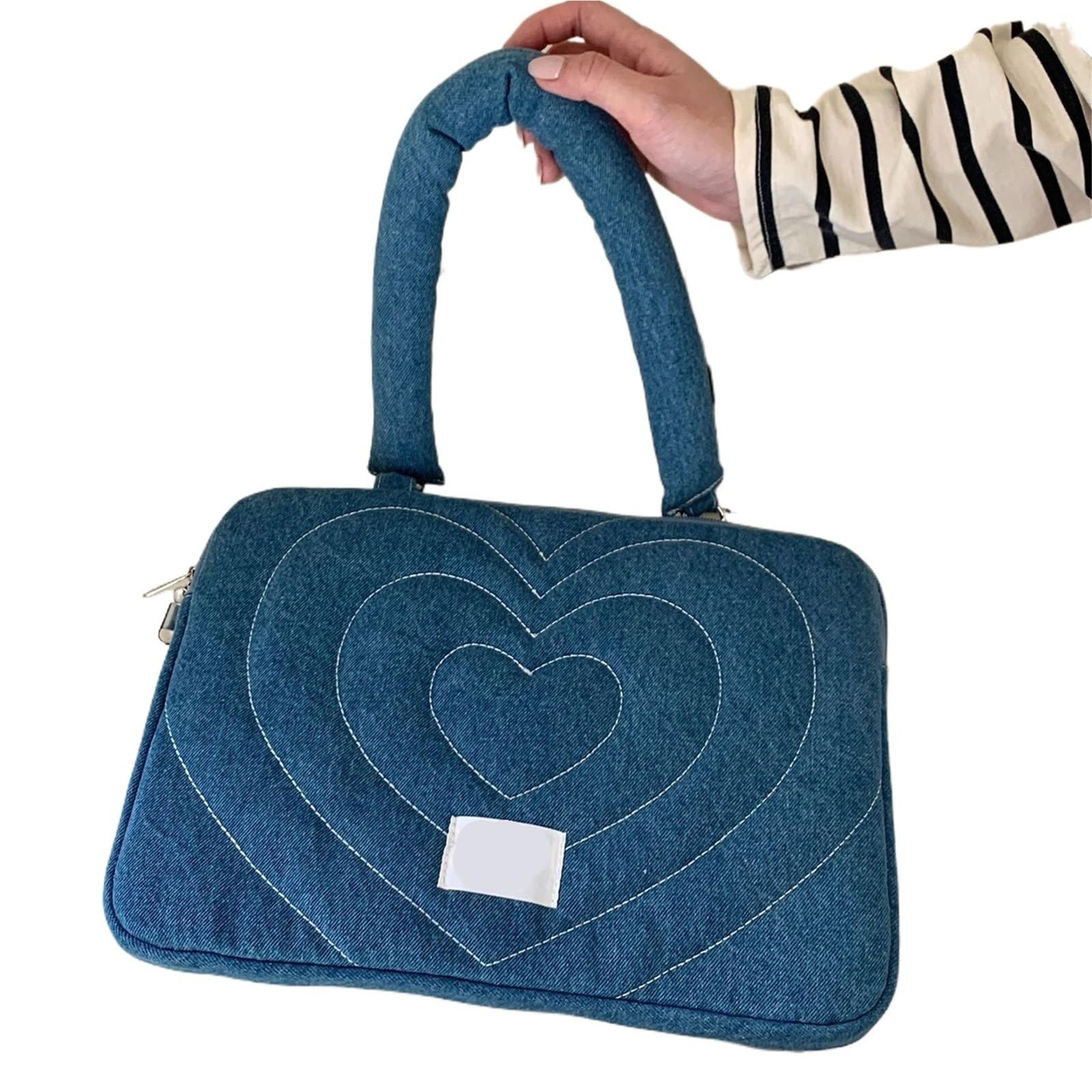 Funda para ordenador portátil de 14 y 13 pulgadas con cremallera y diseño de mariposa y vaquero