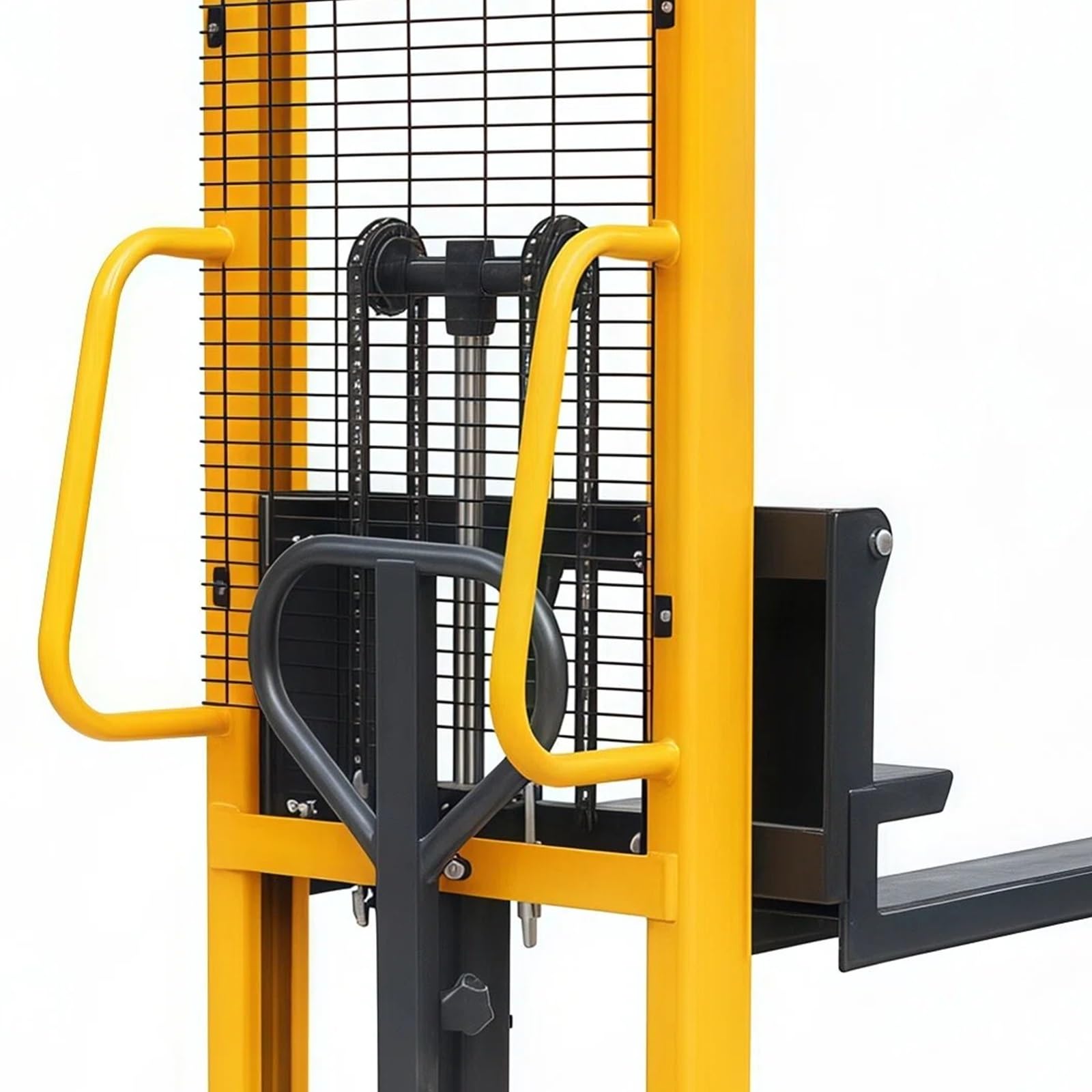 Transpalette Empileur hydraulique Manuel 1T, Fourche de 100cm, Largeur réglable avec Roues pivotantes for Le Stockage