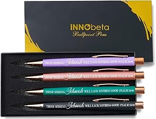 InnoBeta JW Ballpoint Pen Set of 4 - Jehovah Witnesses and Christian Religious Gift for Women, Baptism