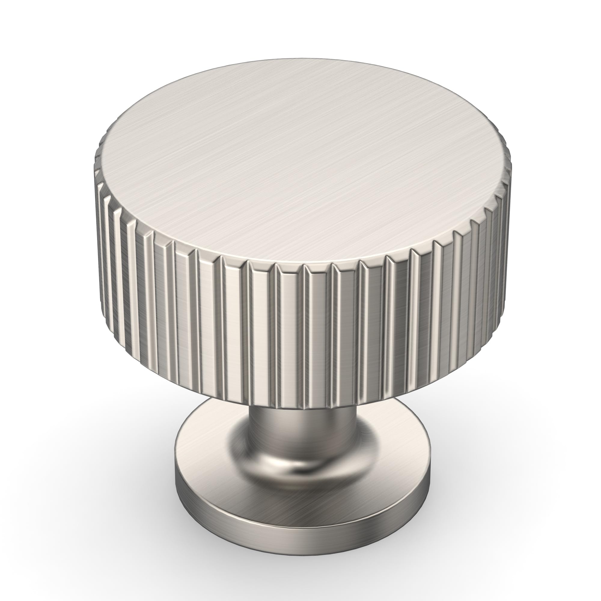 Amerdeco 10 Pack Brushed Satin Nickel Cabinet Knobs Single Hole Cabinet Pulls 1 Inch Drawer Knobs and Pulls for Bathroom Cabinets ZH0071