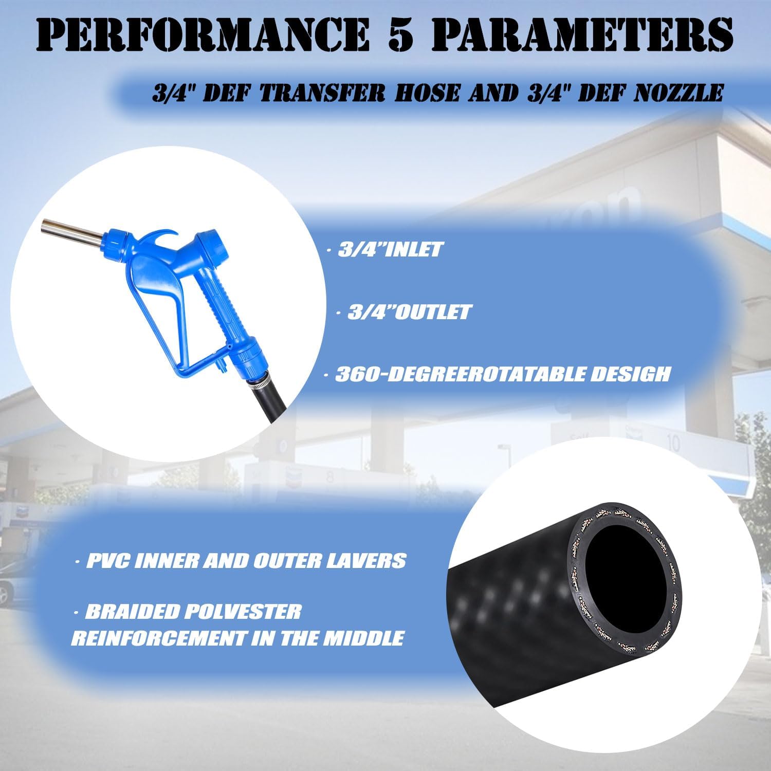 DEF Hose w/DEF 2" Camlock Connection Gravity Flow Kit Tote/IBC Compatible Portable Pump Unit Mobile Pump Unit DEF Pump