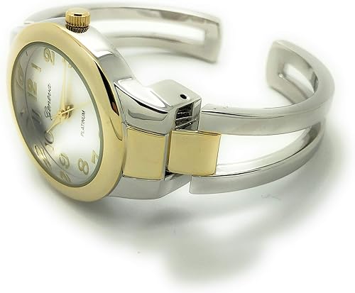 Miniatura 4 de Señoras Redondo Elegante Simple Casual Metal Brazalete Brazalete Moda Reloj Fácil Lector Dial