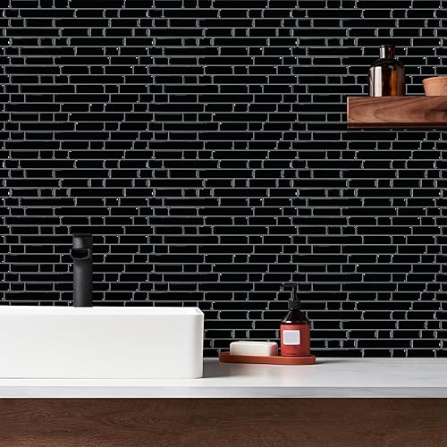Vista 166 de STICKGOO - Azulejos autoadhesivos para loseta en muro, 12 x 12 pulgadas, azulejos autoadhesivos para loseta en muro de cocina y baño