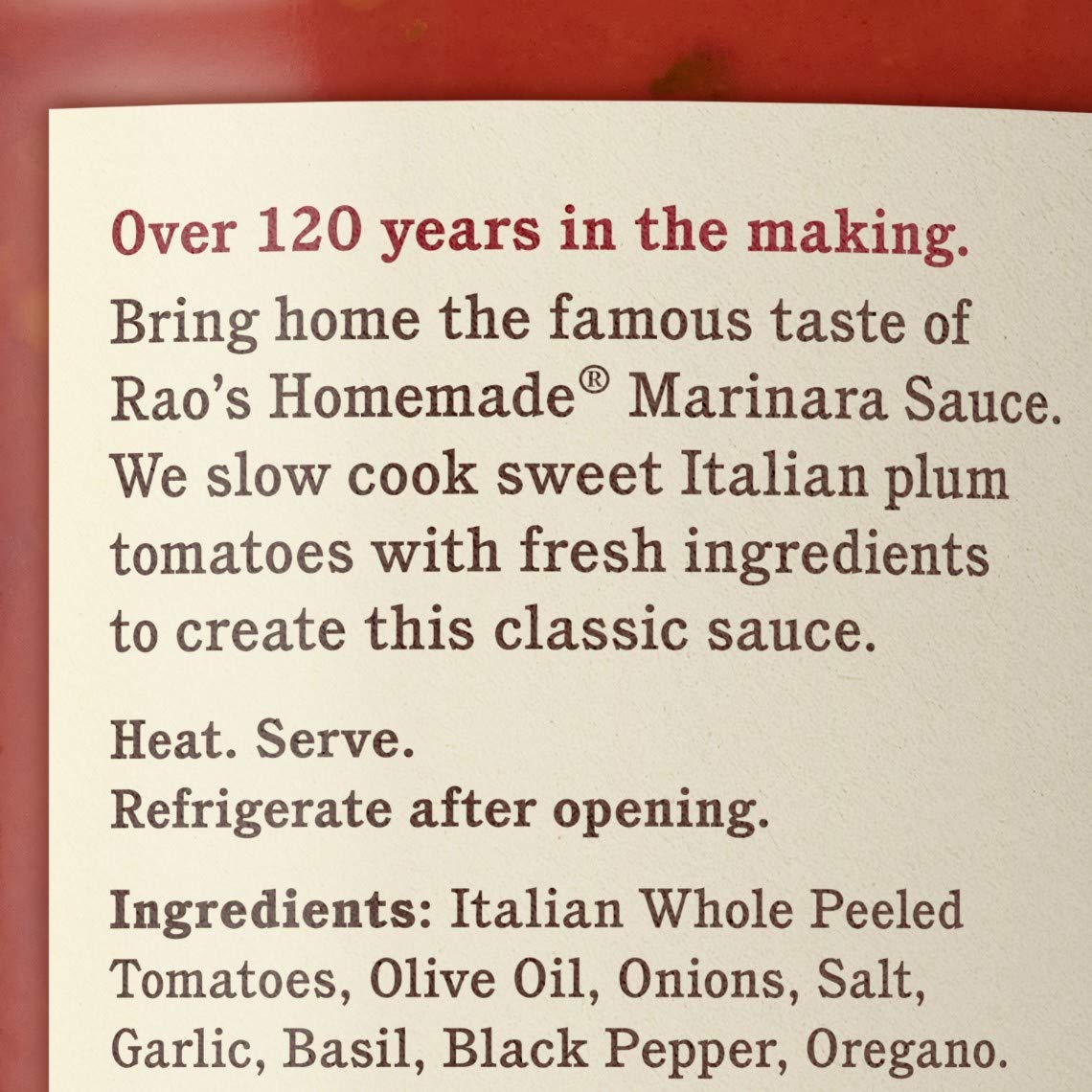 Buy Rao's Homemade Marinara Sauce, 32 oz, All Purpose Tomato Sauce