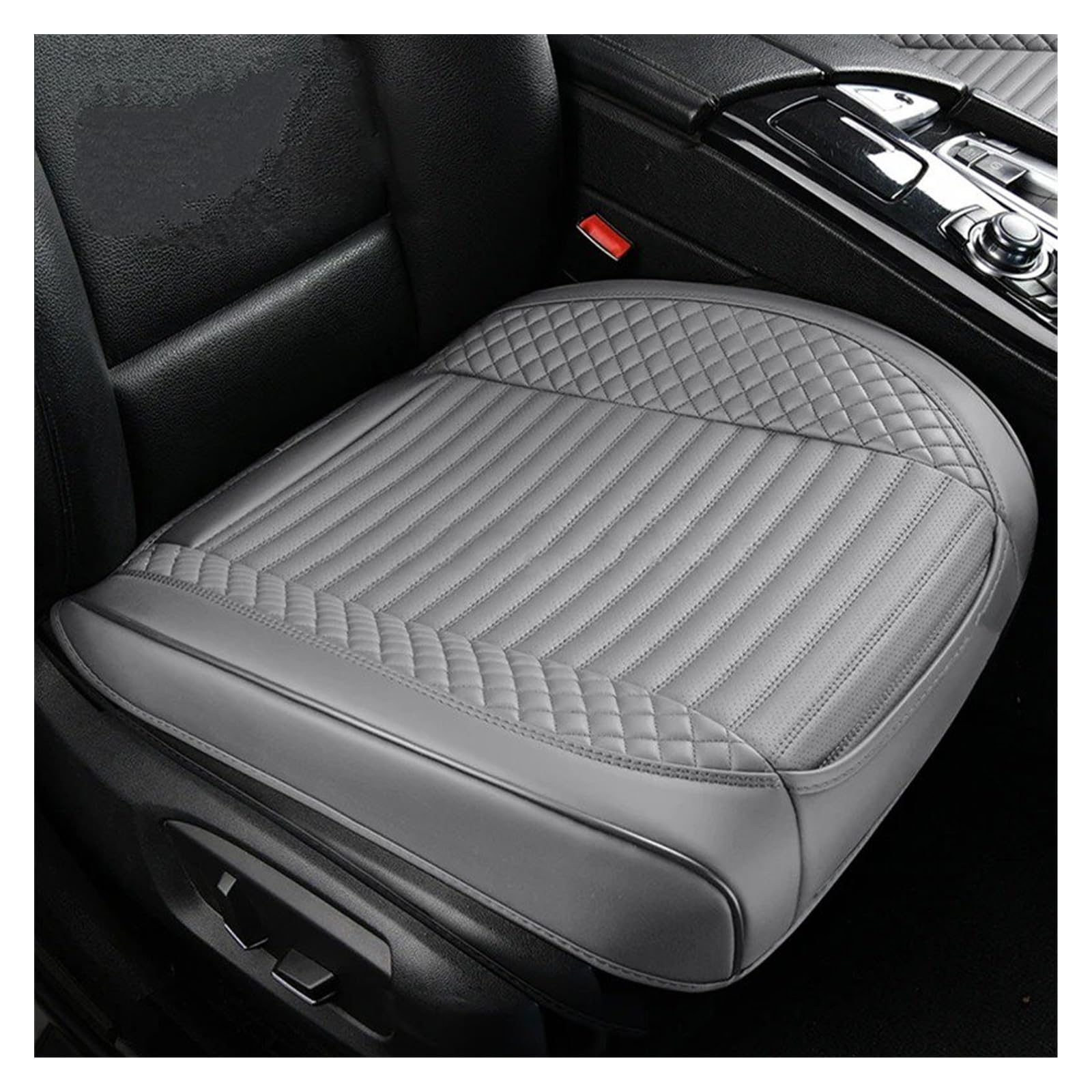 Funda Asiento Completamente Envuelta Cojín Delantero PU Orificio Transpirable Protector Universal Antideslizante para Silla Cubre Universal