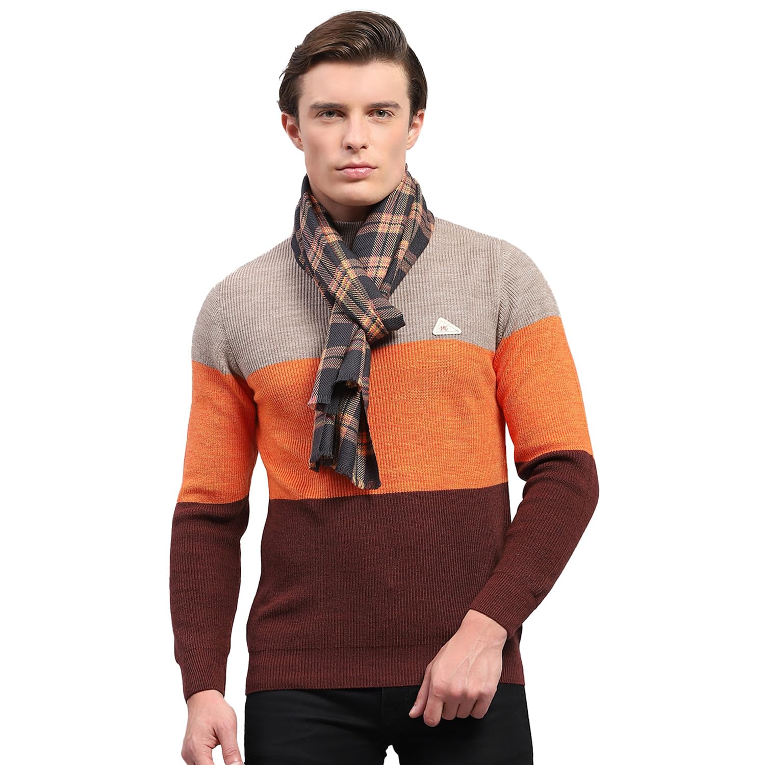 Mens Multi color Self Design Muffler (224MUF7934-0-13)-image-32