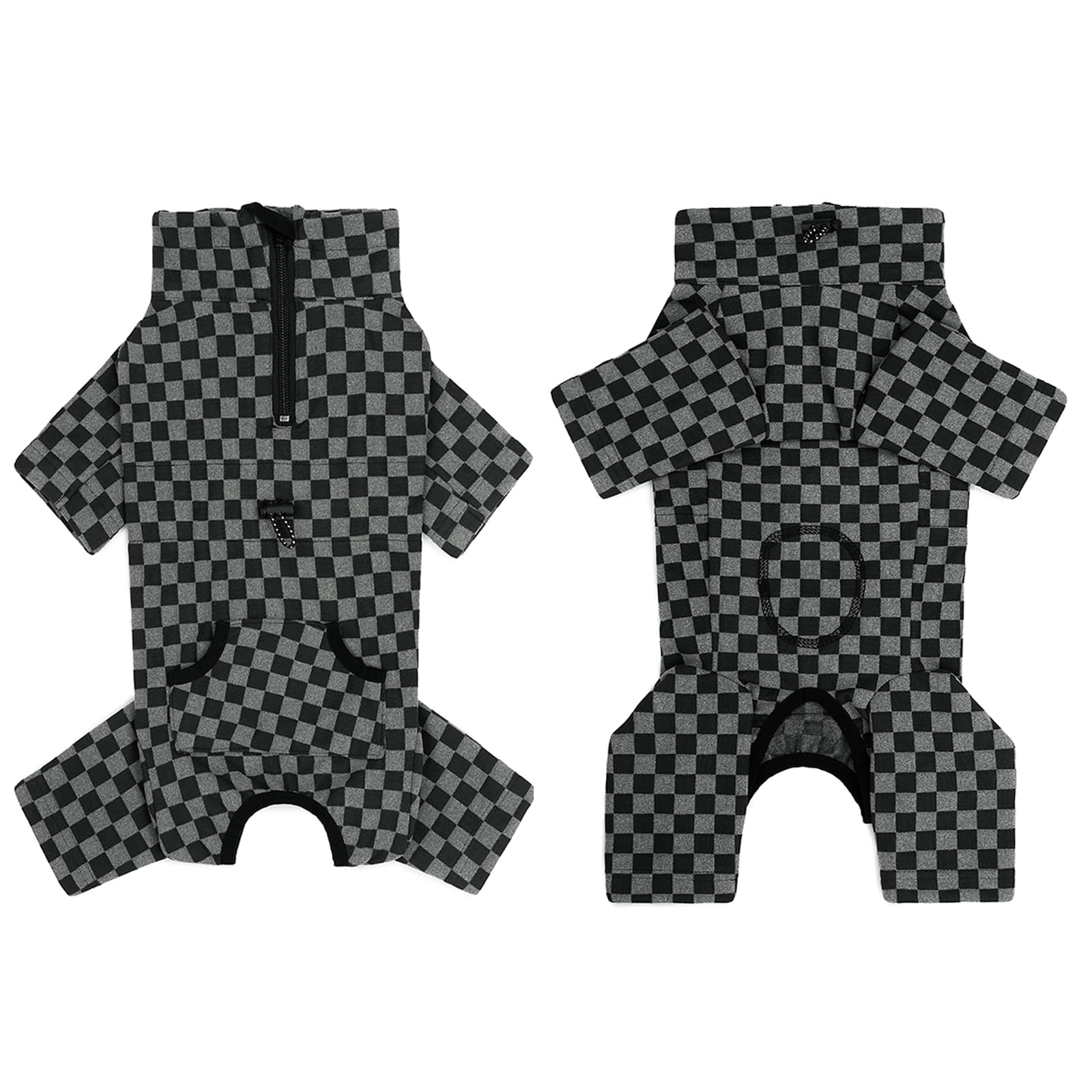 BT Bear Dog Winter Coat, Warm Fleece Dog Cold Weather Coats, Plaid Dog Pajamas, Pullover Dog Jumpsuit - Image 2