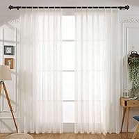 Vista 8 de Barras de cortina para ventanas de 35 a 47 pulgadas, barra de cortina negra mate de 5/8 pulgadas con soportes telescópicos ajustables