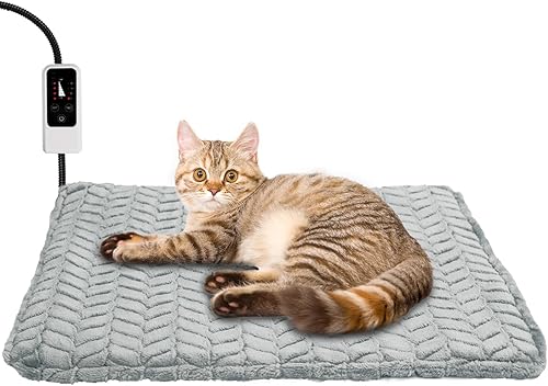 Miniatura 8 de Heeyoo Almohadilla térmica para mascotas, almohadilla térmica de temperatura ajustable para perros y gatos con temporizador, cama climatizada