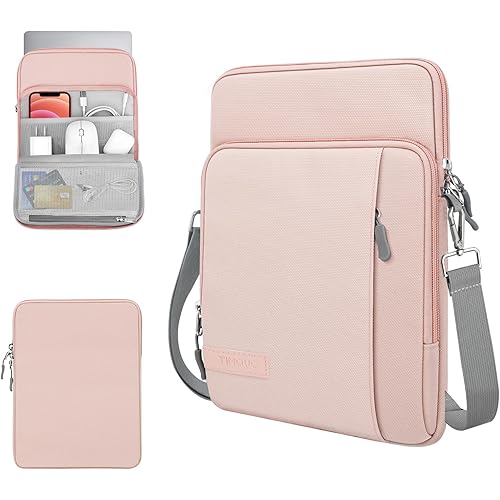 TiMOVO 13.3-14 Inch Laptop Sleeve Case Carrying Bag with Pockets for Surface Pro 9/8/X, MacBook Air 2022-2018, MacBook Pro M2 14" /13" M2/M1 Max 14.2 2023-2021, Galaxy Tab S9+/S8+ 12.4", Pink