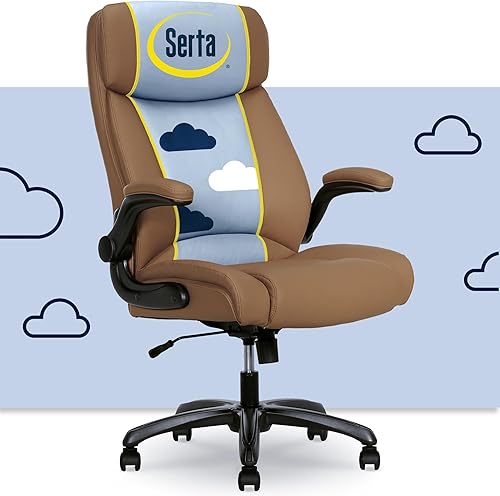 Miniatura 21 de Serta Fairbanks - Silla de oficina ejecutiva grande y alta, ergonómica, cómoda, sillas de computadora con respaldo alto, soporte lumbar, cojín de