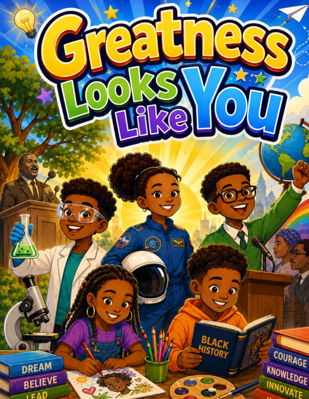 Greatness Looks Like You Coloring Book: Black History Heroes, Inspiring African American Stories, Leaders, Inventors, and Historical Figures for Kids Ages 8-12