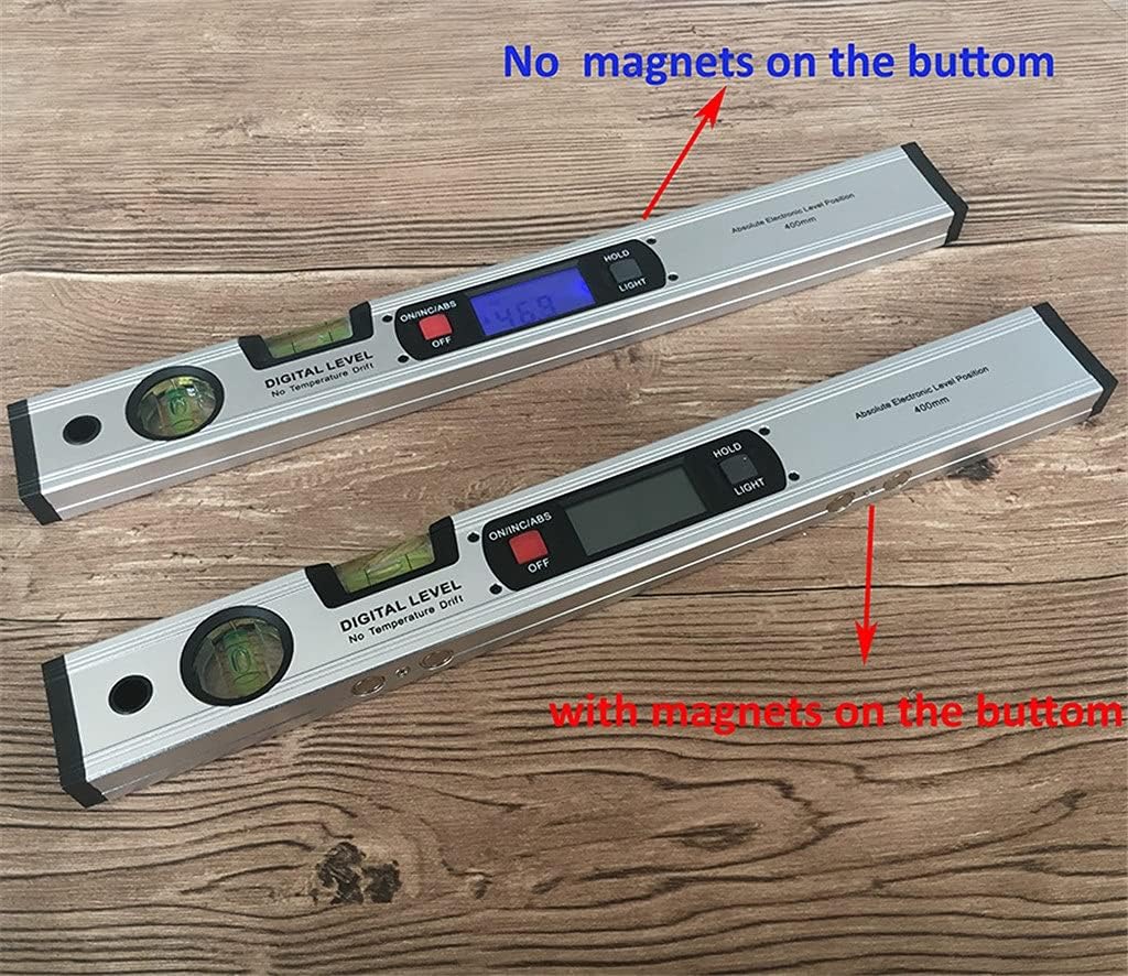 Digital Protractor Angle Finder Inclinometer Electronic Level 360 Degree with/Without Magnets Level Angle Slope Test Ruler 400mm(Red with Magnets)