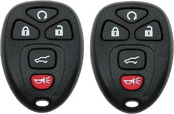 2 Pack Key Fob Shell Case Fits for Chevy Traverse 2007-2016 Tahoe Suburban GMC Acadia Yukon XL Buick Enclave Cadillac Escalade Saturn Outlook OUC60270 OUC60221 Keyless Entry Car Remote Cover Black