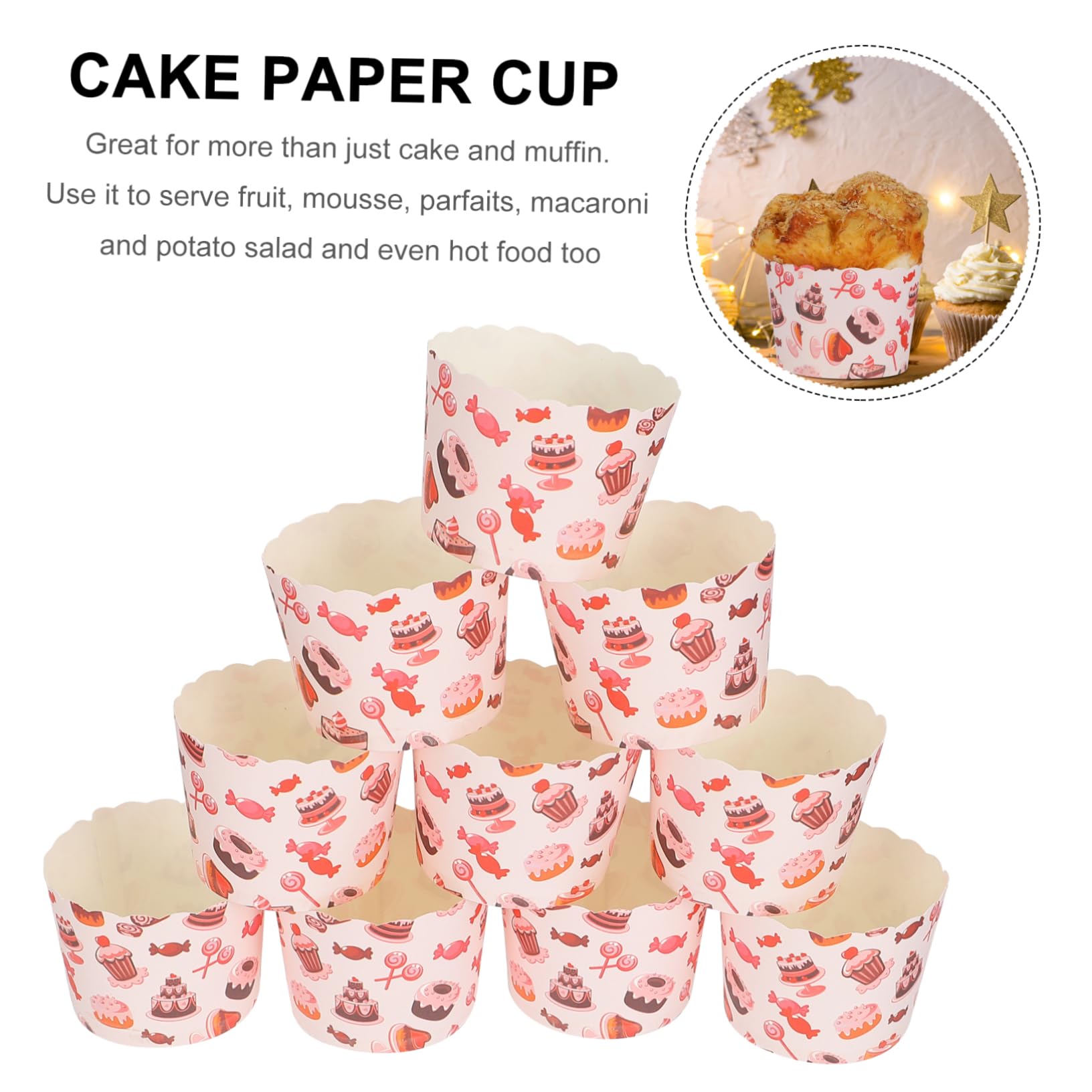200 Piezas Moldes de Papel para Cupcakes, Tazas para Muffins, Porta Pasteles de Papel Desechables para Hornear, Fiestas, Bodas y Celebraciones Estilo Aleatorio