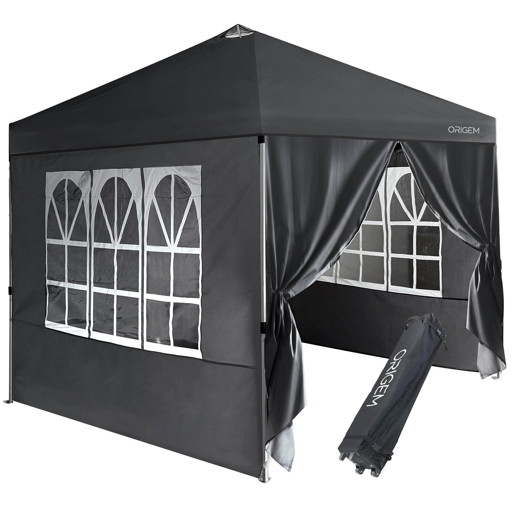 Origem Pop Up Gazebo with Sides Wheeled Storage Bag 3m x 3m