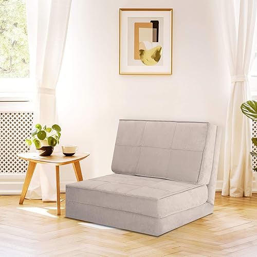 Miniatura 9 de Giantex Sillón plegable Sofá cama plegable tipo tumbona inclinable para dos personas, Gris Gris,Negro -