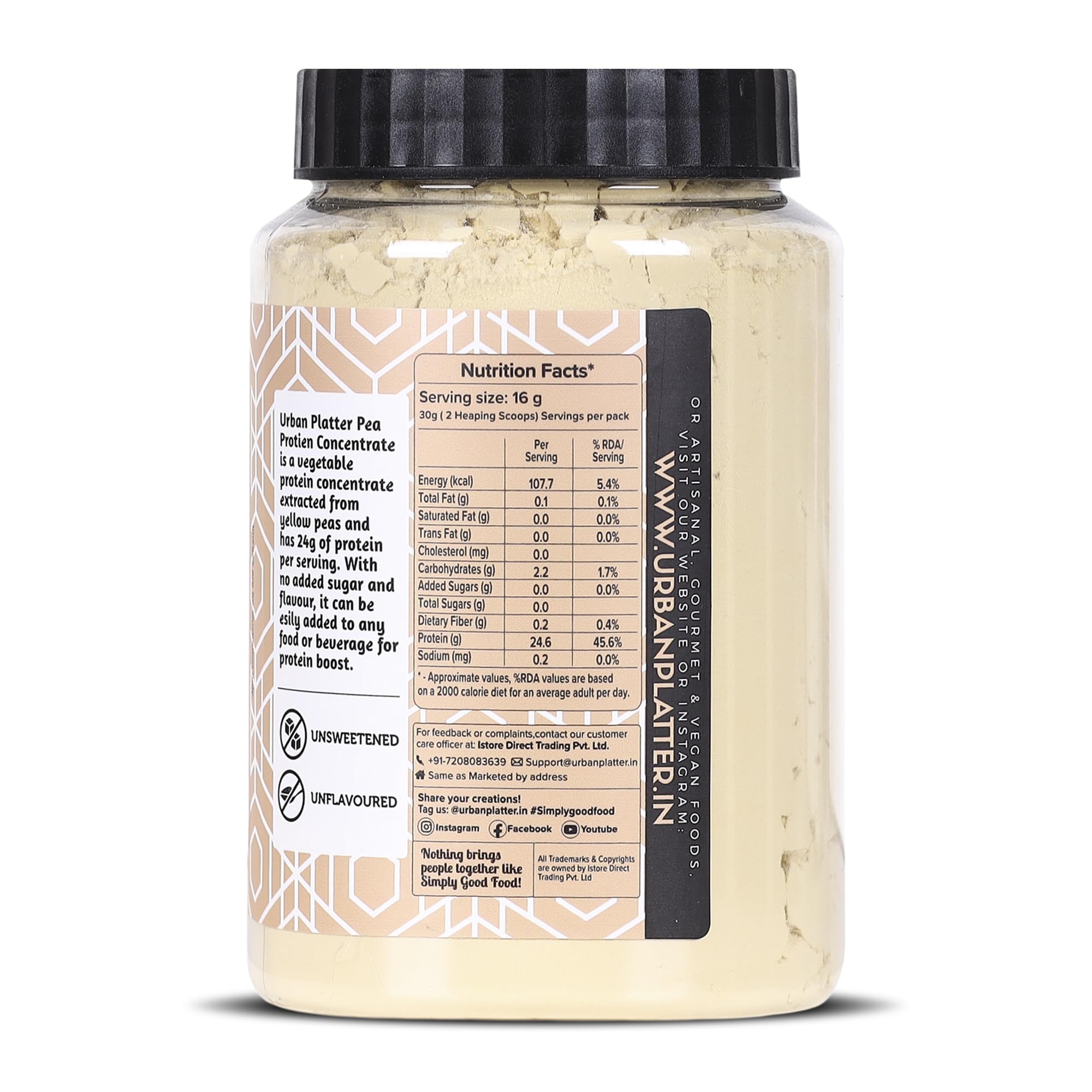 Urban Platter Pure Pea Protein Powder, 500g — Amazon image 2