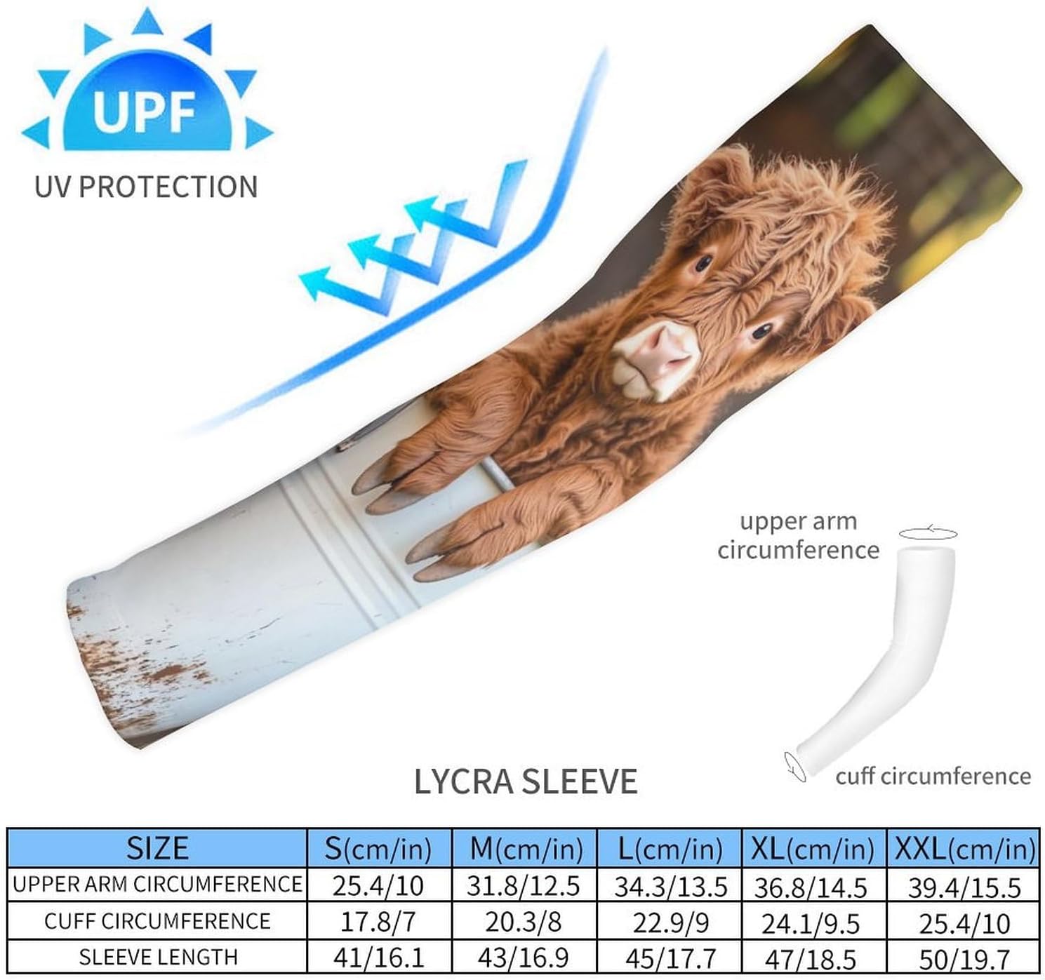 Cute Cow Highland Cow (4) Arm Sleeves Sun Protection Sleeves Sports Cooling Arm Compression Sleeve for Men Women