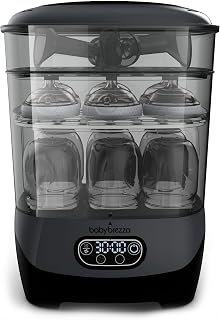 Baby Brezza One Step Sterilizer Dryer Advanced Charcoal - 33% Faster Largest Capacity Steam Sanitizer Dryer with HEPA Filter