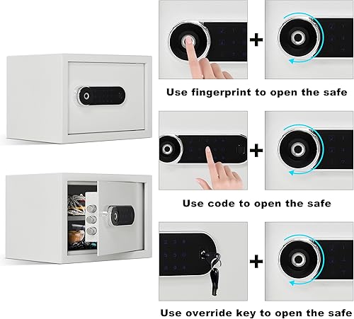 Miniatura 4 de Caja fuerte de acero de seguridad de 1.0 pies cúbicos para el hogar, con bolsa de documentos ignífuga, diseño minimalista moderno, pantalla táctil