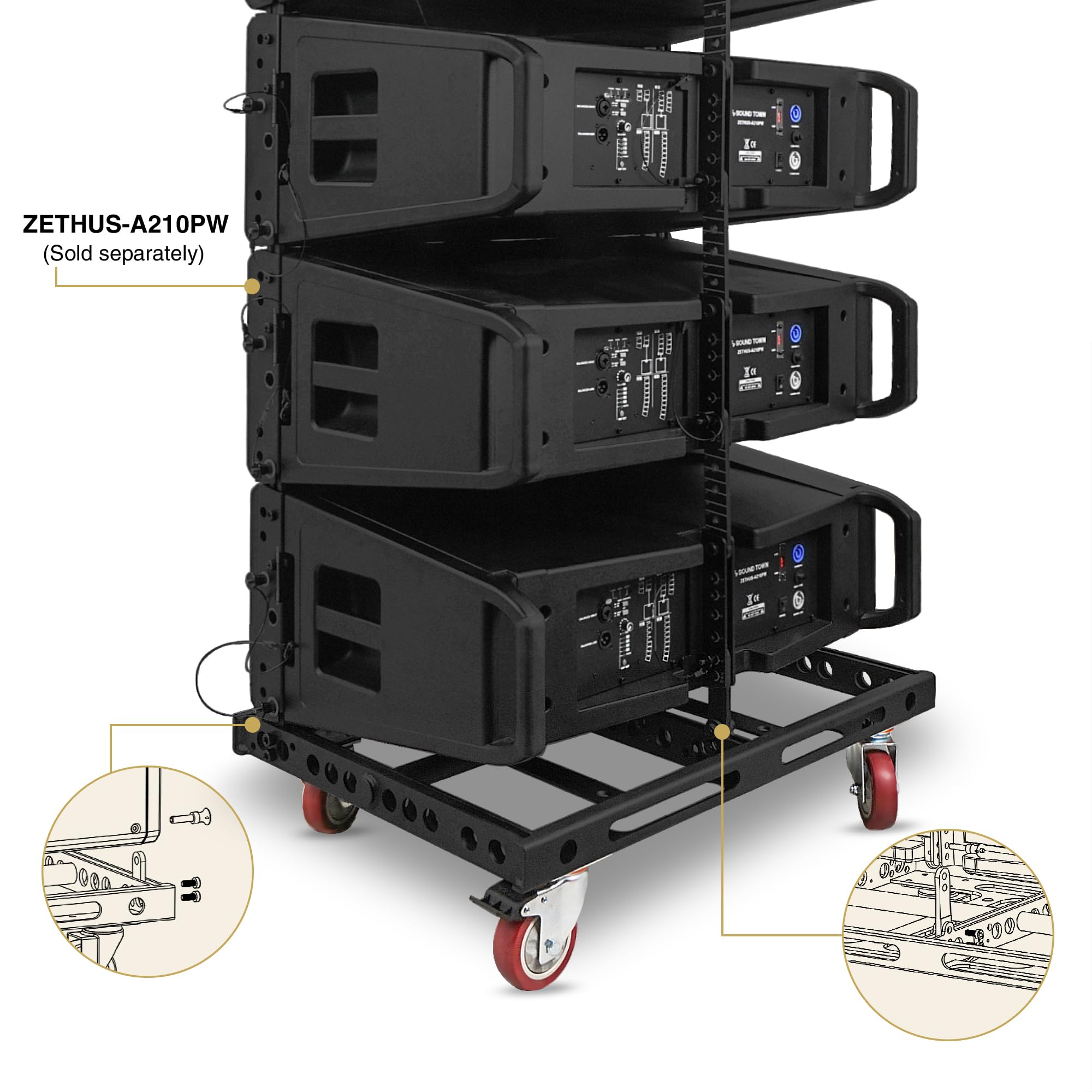 M/SF/T SOUND 6’3” ZS-A28X4F-Powered-Line-Array-