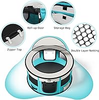 Vista 4 de Corralito para perros, 44 x 44 x 24 pulgadas, grande, plegable, para mascotas, corralitos de ejercicio para interiores y exteriores, con estuche