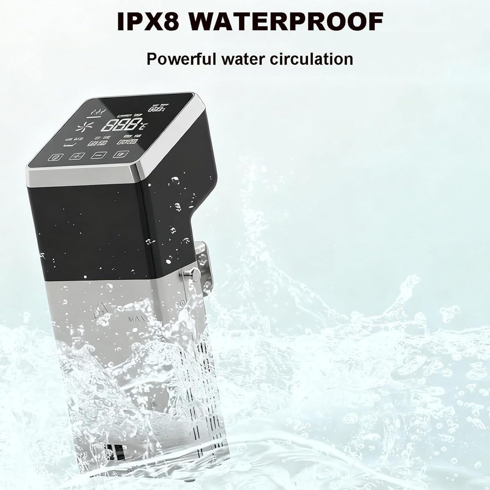 Cuocitore Sous Vide Professionale,Macchine per Cottura Sous Vide precisione da 1600W,Riscaldamento rapido,Facile da riporre,Ultra Silenzioso da 15 Db,Impermeabile IPX7,per la Cucina casa