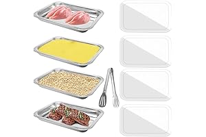 4 Pcs Breading Trays for Marinating and Serving