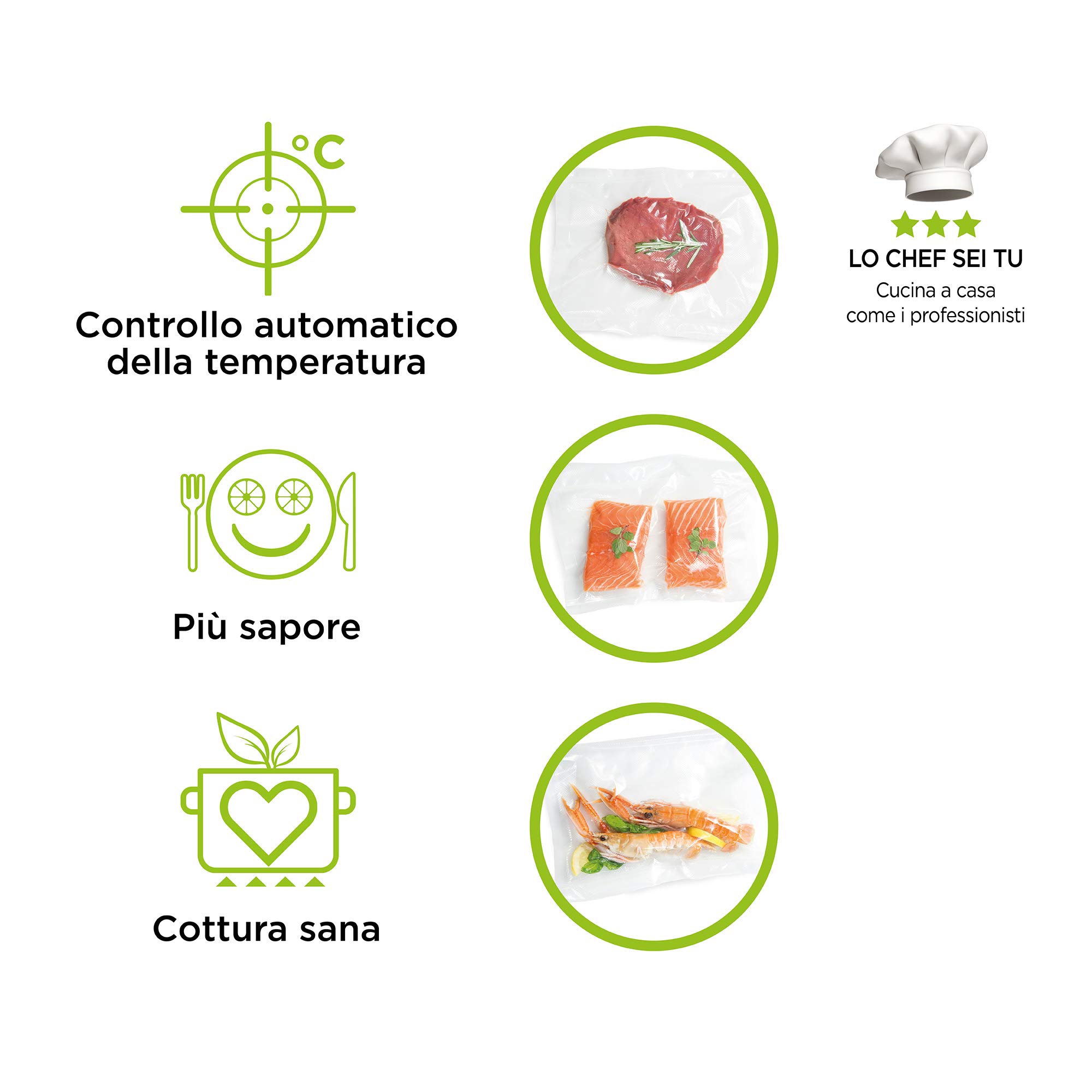 Laica Svc107 Sous Vide Termocircolatore a Immersione, Cottura Sottovuoto a Bassa Temperatura