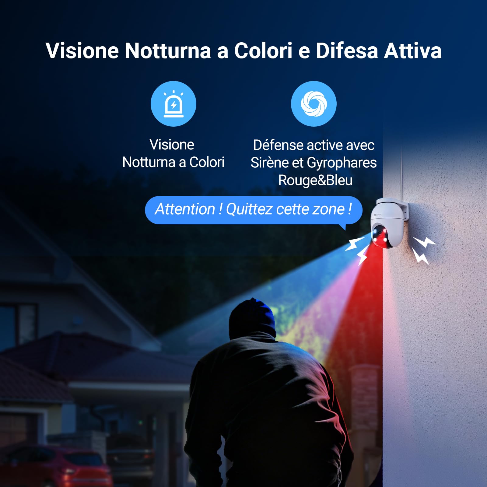 EZVIZ 2K Caméra de Surveillance Extérieur Wi-FI à 360° C8c 3MP