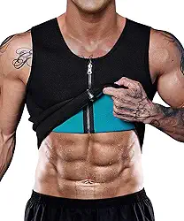 Camiseta regata masculina para treino de neoprene com modelador de perda de peso e corpete de neoprene quente, Preto, 5X-Large