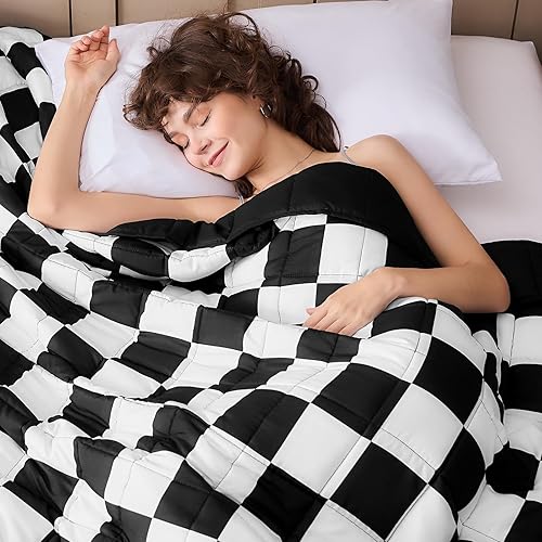 Miniatura 37 de BETU - Manta con peso infantil tamaño decorativo, 10 libras, 40x60 pulgadas, refrescante y transpirable, para 80-120 libras suave y gruesa con Azul