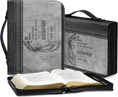 Miniatura 6 de Funda para Biblia de piel sintética para mujeres y niñas, bolsa de escritura de gran capacidad, bolsas de cubierta de la Biblia