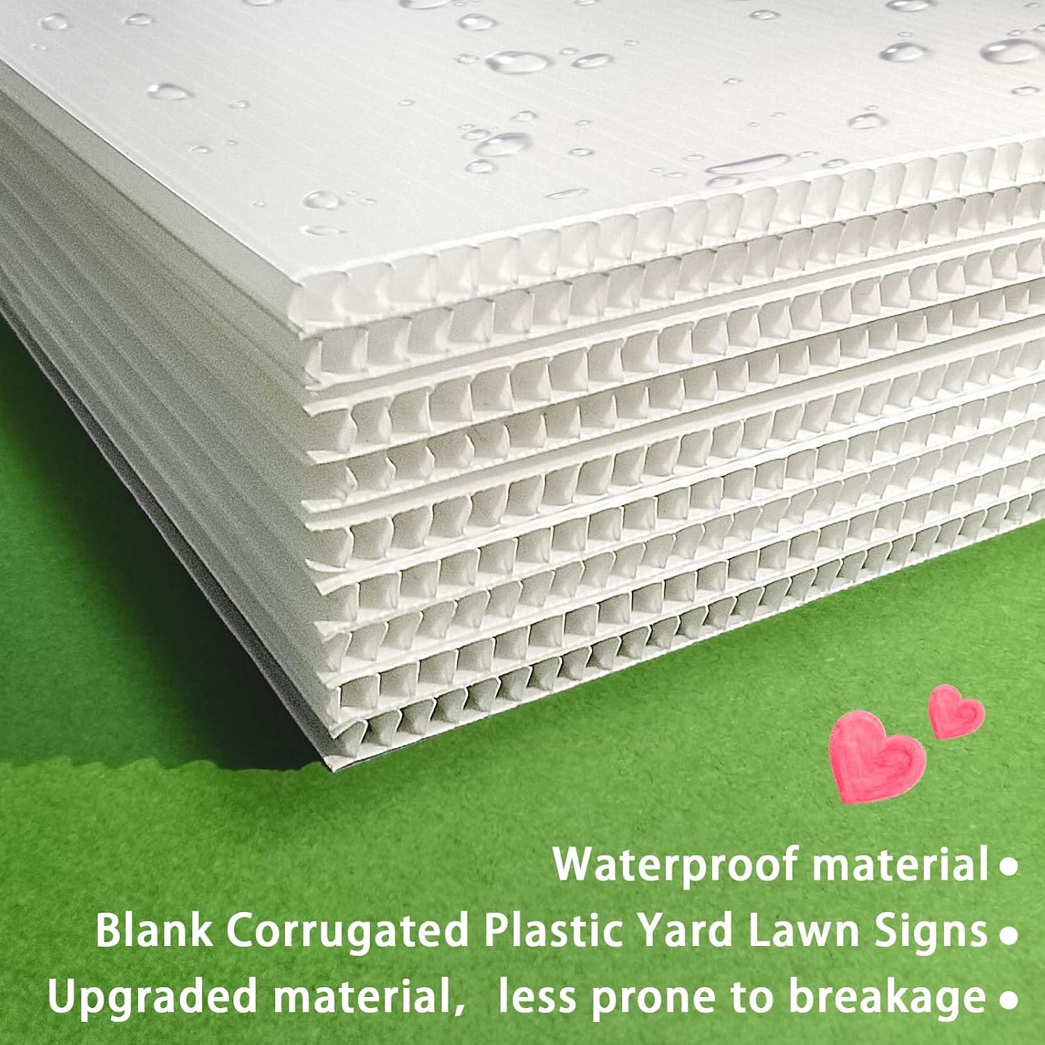 10 Pack Blank Yard Signs with Stakes,Yard Sale Signs with Arrow Stickers, 17" x 13" ，Blank Corrugated Plastic Yard Lawn Signs for Party Decorations