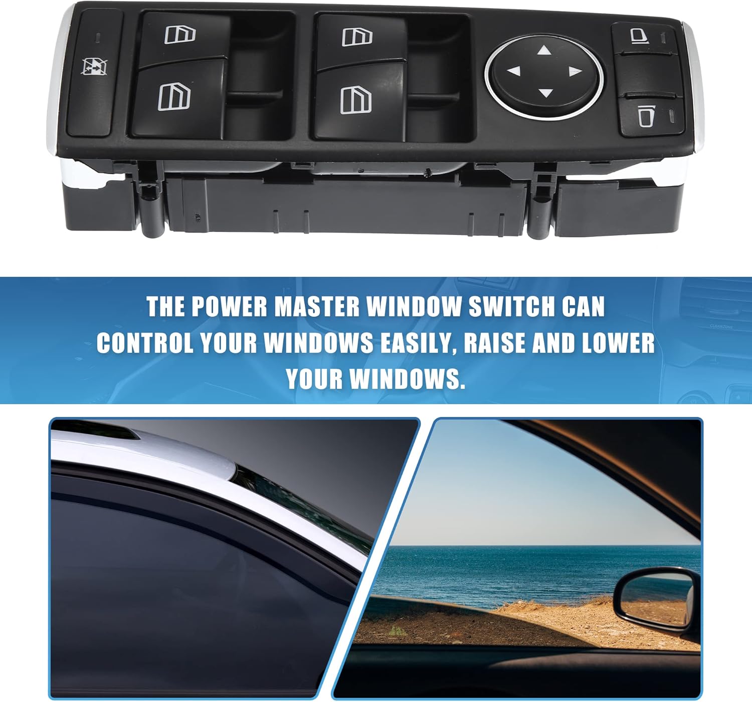 X AUTOHAUX 1 Set A2049055302 Power Window Switch Driver Side for Mercedes-Benz W204 C250 C300 C350 C63 2007-2014 for E200 E250 E300 E350 for GLK280 GLK350