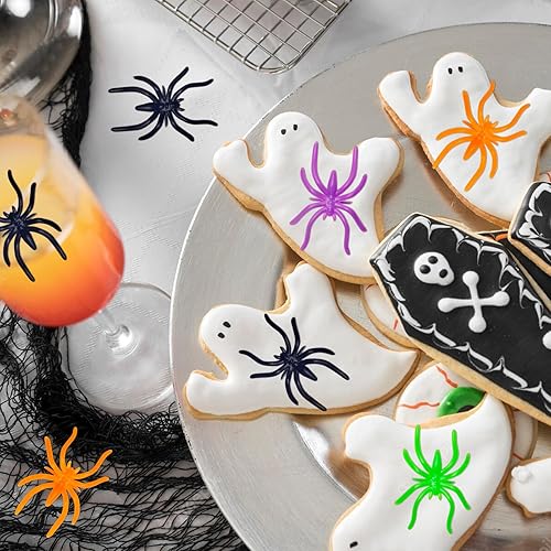 Miniatura 5 de Max Fun 300 anillos de araña de Halloween para niños, recuerdos de fiesta, anillos de araña de plástico de 1.96 pulgadas, a granel para accesorios