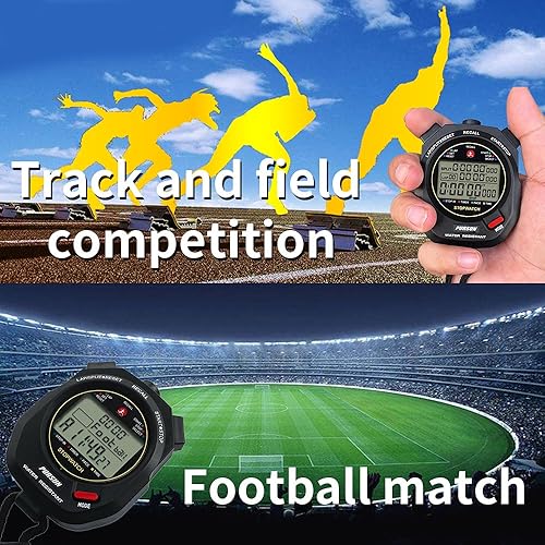 Miniatura 7 de Cronómetro deportivo Cronómetro de 100 vueltas, cronómetro deportivo digital con temporizador de cuenta regresiva con memoria de 100 vueltas, 0.001