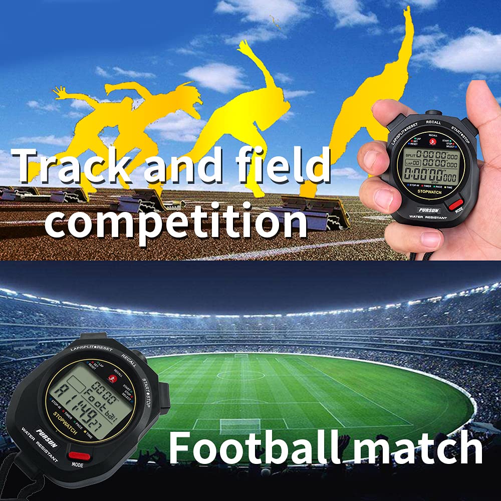 Cronometro sportivo 100 giri cronometro digitale sport cronometro conto alla rovescia timer con 100 giri di memoria 0,001 secondi temporizzazione (nero)