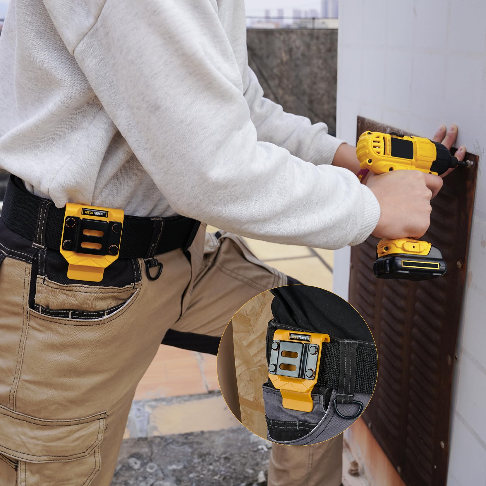 MELOTOUGH Drill Belt Clip,Drill Holder for Tool Belt,Measuring Tape Holder for Impact Driver,Tape Measure — Amazon image 7