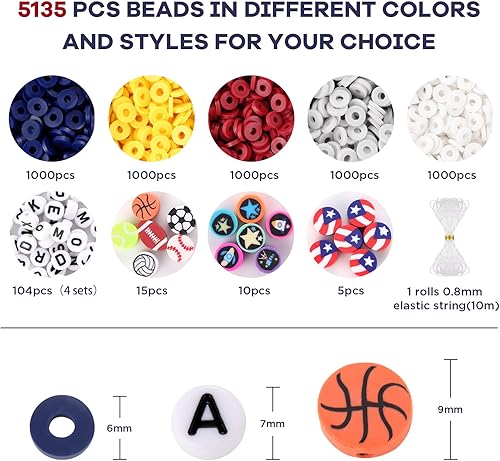 Vista 13 de Funtopia Cuentas de arcilla rosa para pulseras, 6000 cuentas Heishi de arcilla polimérica, cuentas redondas planas de 0.236 in para hacer joyas 2.