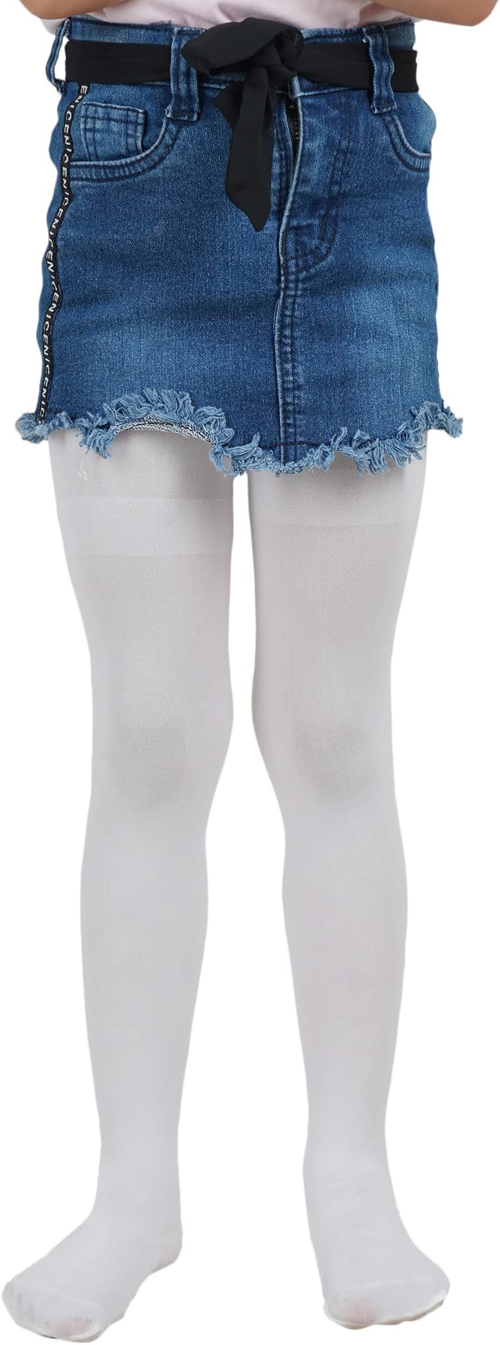 NEXT2SKIN Girls Spandex Nylon Stretch Tights, Pantyhose Stockings for Kids|Soft & Comfortable Full-Length Tights in Multi Colors