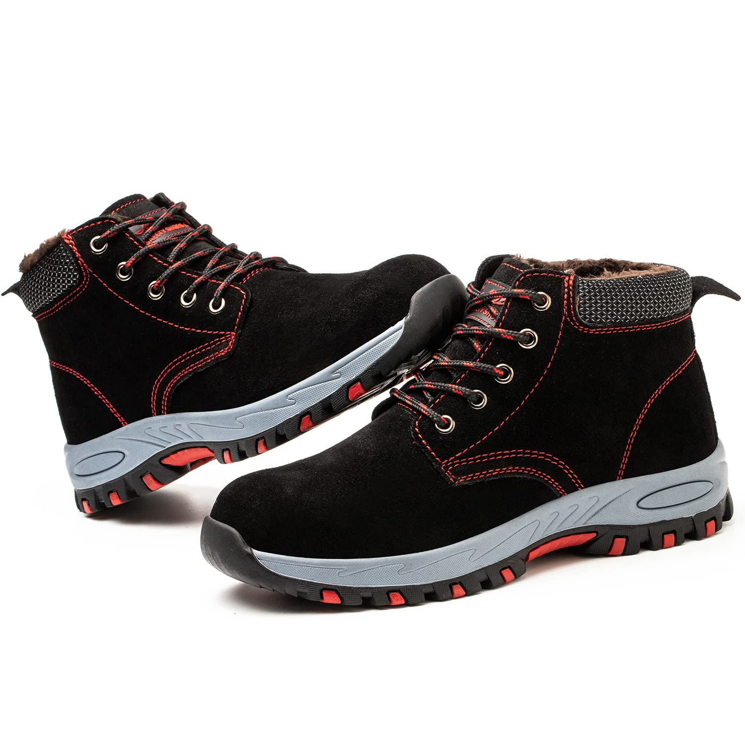 SROTER Scarpe da lavoro da uomo e donna, con punta in acciaio, impermeabili, foderate, di sicurezza, da trekking, da trekking