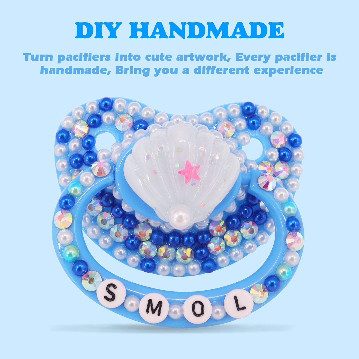 Adult Sized Pacifier Candy Cute Baby Pacifiers (Blue Seashell) - Image 5