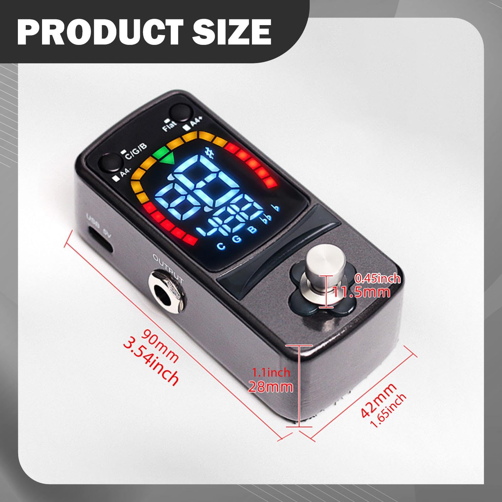 Pedale Accordatore di Precisione Robusto Mini Compatto Accessori per Strumenti Musicali
