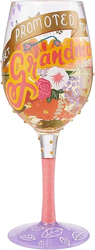 Miniatura 2 de Enesco Designs by Lolita Best Mom's Get Promoted to Grandma - Copa de vino pintada a mano, 1 unidad (paquete de 1), multicolor