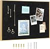 Golden Aluminum Framed Pin Board with Black Felt, Approx. 17 x 13 inches Bulletin Board with Pins, Eye Bolts, gaskets, Screws, Cork Board Alternative for Office, School and HomeAL-BK-3343